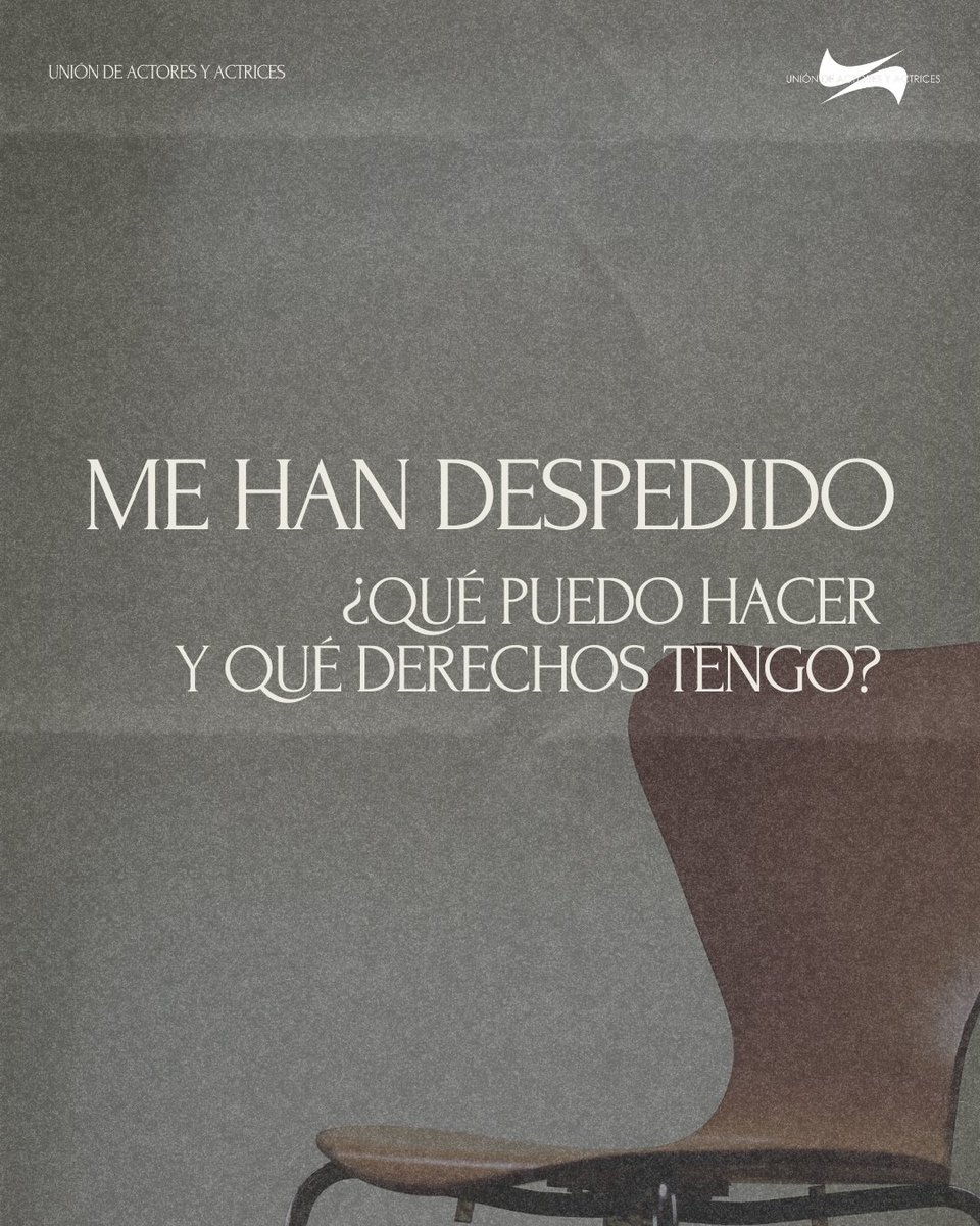 uniondeactores's tweet image. Analizamos las diferentes causas ante las que puede surgir un despido de un actor o actriz, además os damos las diferentes opciones existentes para poder actuar de la mejor manera ante ellas.
Si pasas por un proceso así y tienes cualquier duda, contacta con la Unión.