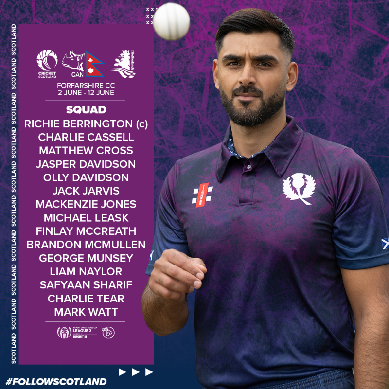 CricketScotland's tweet photo. Your Scotland Men's squads for this summer's home internationals 🤩

#FollowScotland