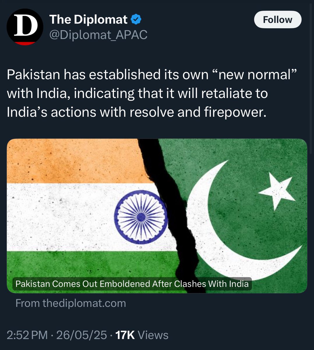 Written by Umair Jamal from Lahore, whose entire X timeline reads like an extension of the ISPR media cell. Ever since India struck terror infrastructure inside Pakistan in response to the Pahalgam terror attack, he has done little more than amplify the Pakistan Army’s