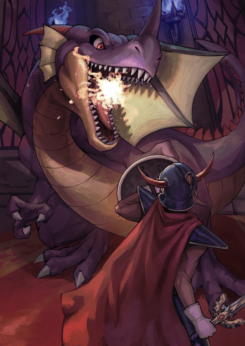 umigame_2000's tweet image. 勇者と竜王を描きました
#ドラクエの日