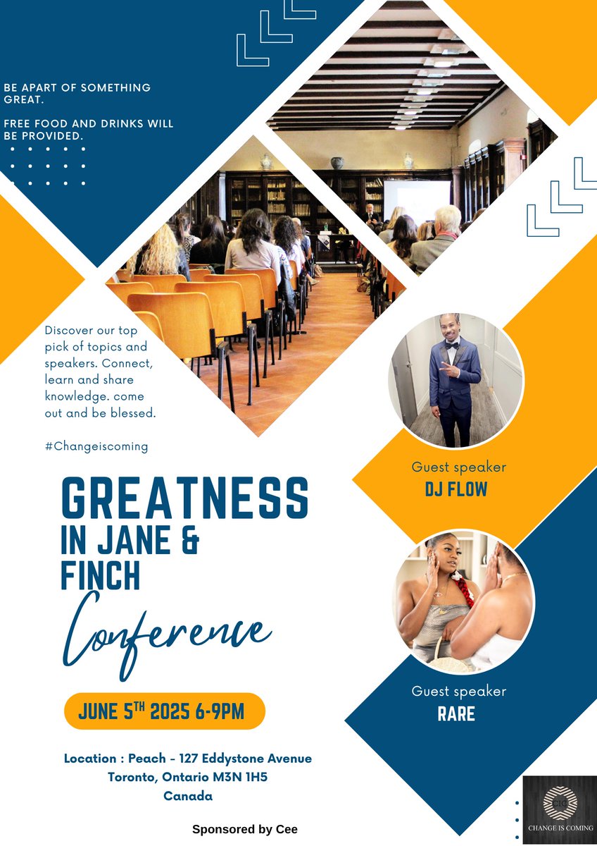 Check out this event coming to PEACH on June 5th! Greatness in Jane and Finch !