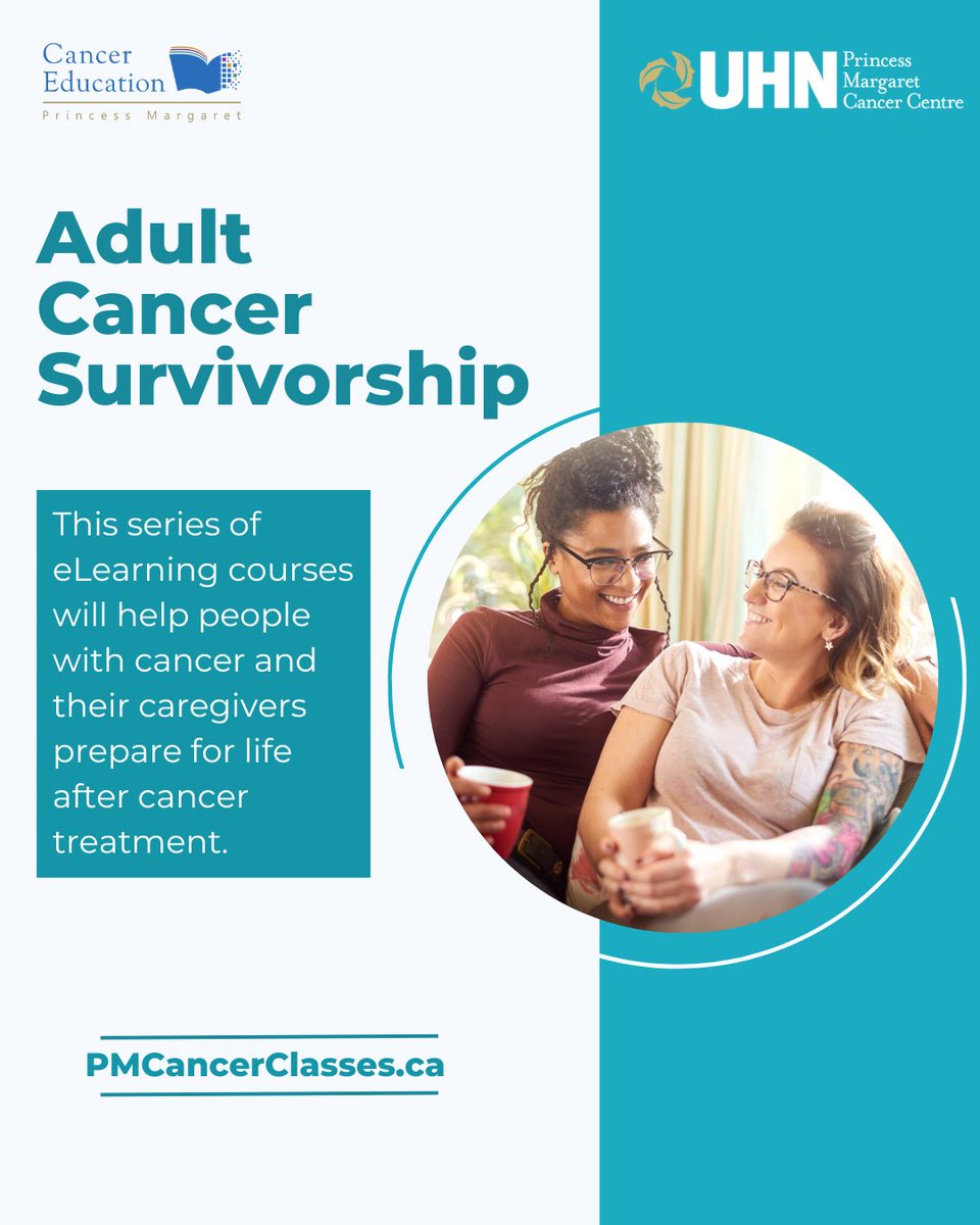 PMCancerEdu's tweet image. June 1 is National Cancer Survivors Day #NCSD2025! Prepare for life after cancer treatment with the Adult Cancer Survivorship Series - eLearning for patients and caregivers. Find it at: pmcancerclasses.ca/course/view.ph…