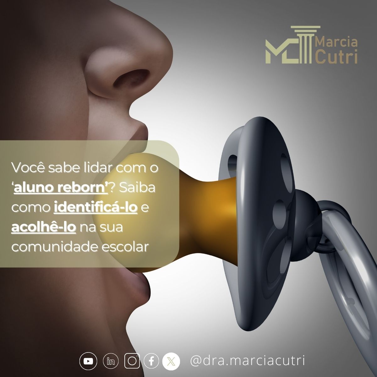MarciaCutri's tweet photo. 🔎 Você conhece um "aluno reborn"?

Corre lá no nosso Instagram e confira mais essa tendência em sua comunidade escolar.

#DraMarciaCutri #AlunoReborn #EducaçãoEmCrise #Infantilização #CulturaReborn #GestãoEscolar #PsicologiaEscolar  #EducaçãoEmocional #ComunidadeEscolar https://t.co/FhlhtkOxoa