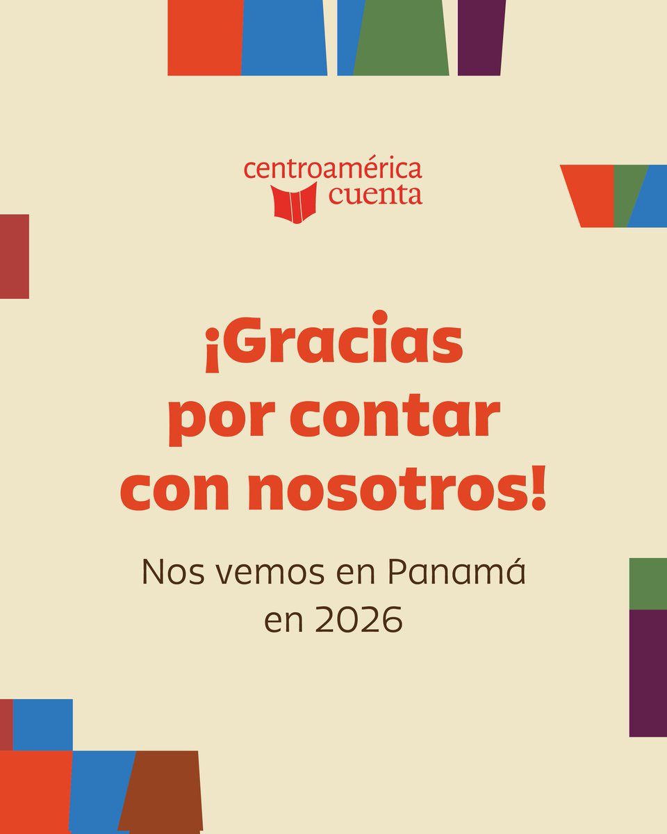 EmbajadaEspGt's tweet photo. 🥳 Tras una exitosa semana de libros, ideas, poesía, música y diálogo concluye #CAC25🇬🇹
La próxima edición @cacuenta tendrá lugar en Panamá en 2026 👏
#SeguimosContando 📚✨ https://t.co/PHLBzRACvi