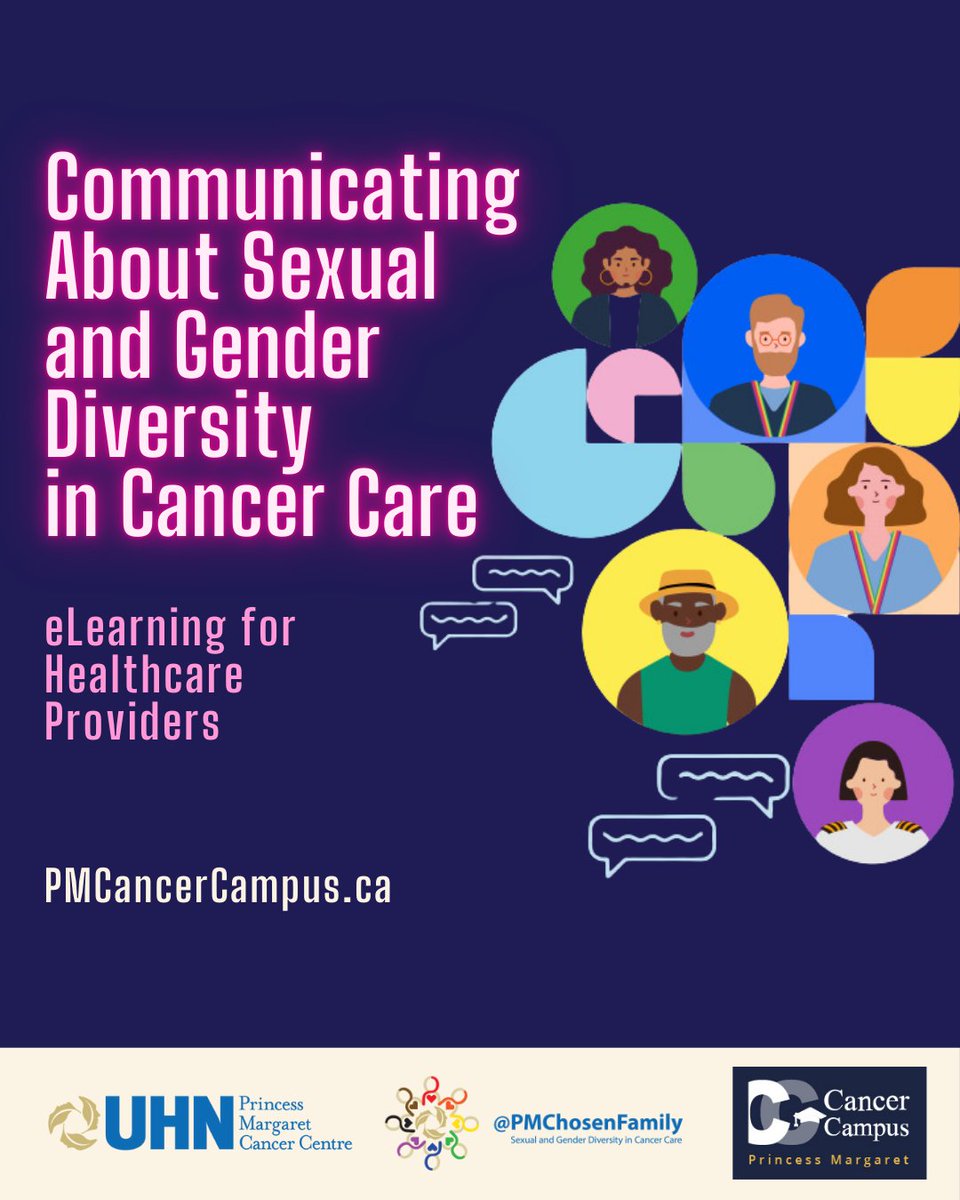 PMCancerEdu's tweet image. 🏳️🌈 June is Pride month! 🏳️🌈 Healthcare providers can learn about inclusive cancer care in this free eLearning module from the Princess Margaret Sexual and Gender Diversity in Cancer Care program @PMChosenFamily. pmcancercampus.ca/local/coursein…