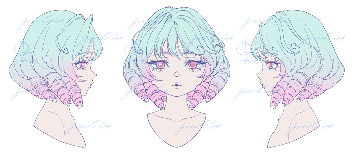 Character Design - Cornelia
Portrait Front and Side views

#YvetteCArt #ocart #oc