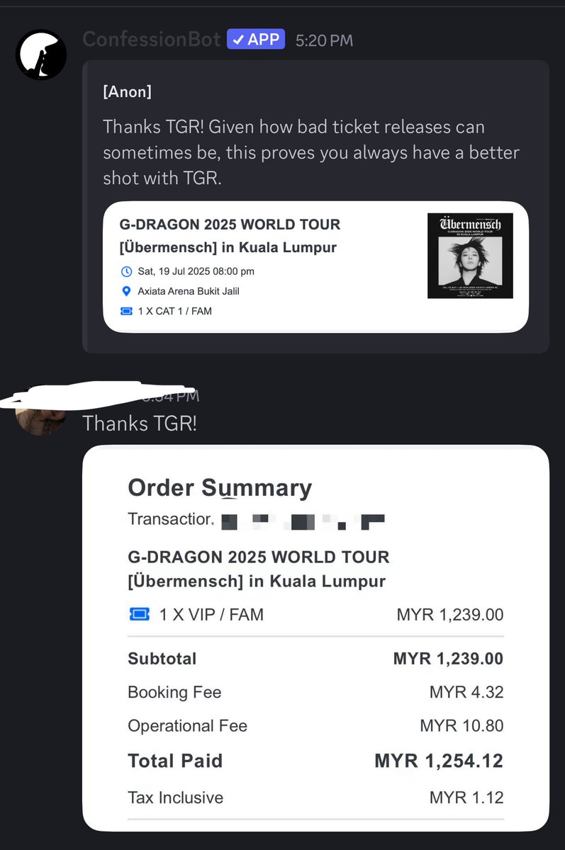 TicketGoRound's tweet image. feedback for #GDRAGONinKL #GDinKL magic links today! We are glad our buyers managed to secure their tix using our Magic Direct Links to skip the queue 🪄

#GDRAGON_ÜBERMENSCH
