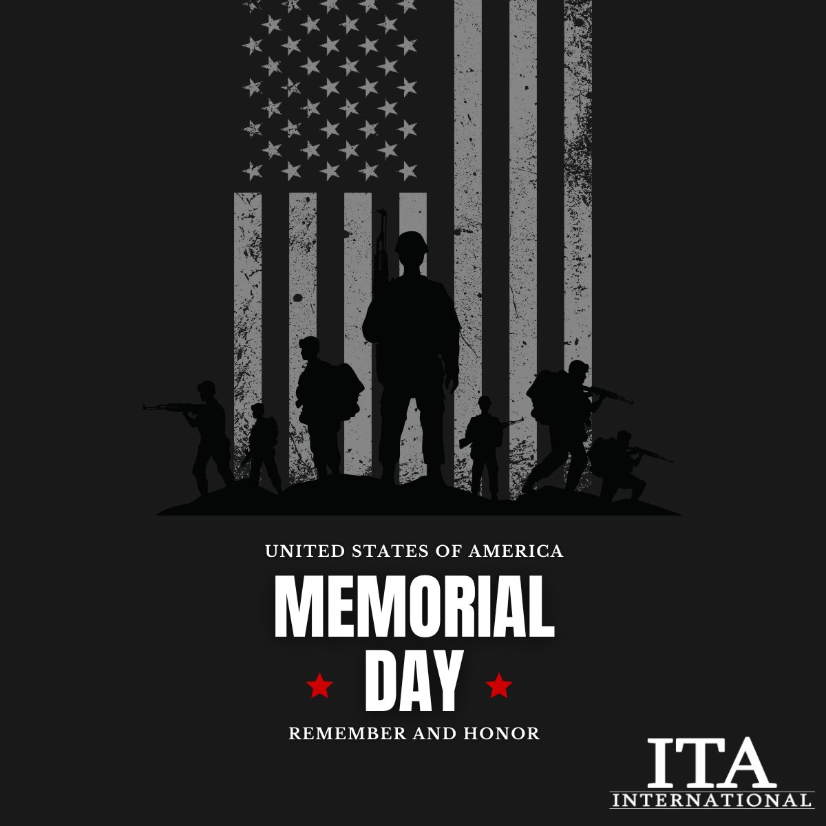 Today, we pause to honor the brave men and women who gave their lives in service to our country. At ITA, we remember their sacrifice with deep gratitude and reflect on the freedoms we enjoy because of their courage.