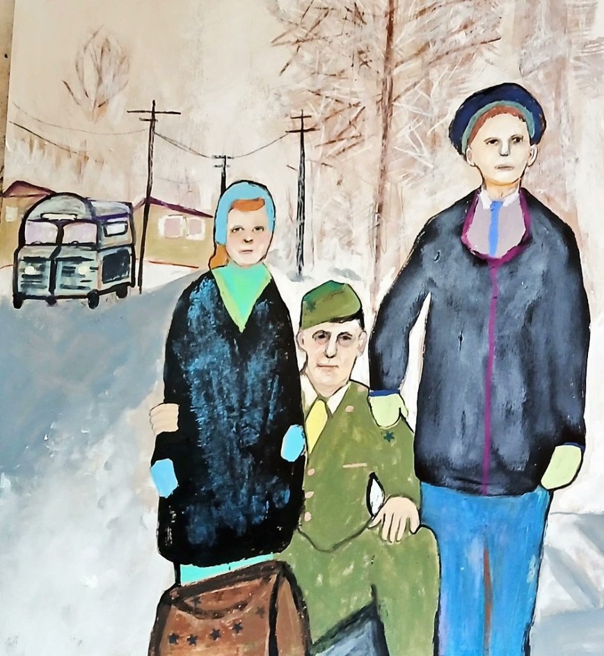 My dad. Medic WW2. Waiting for the bus.