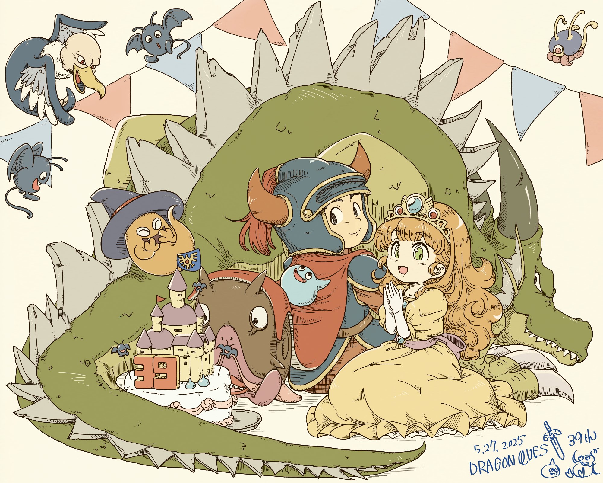 ★締切ました★ドラクエ1～8ゲリラリクエスト/手描きイラスト/イラスト原画 2/11はドラクエⅣ発売35周年だそうです☺️ そんなわけでアラレ