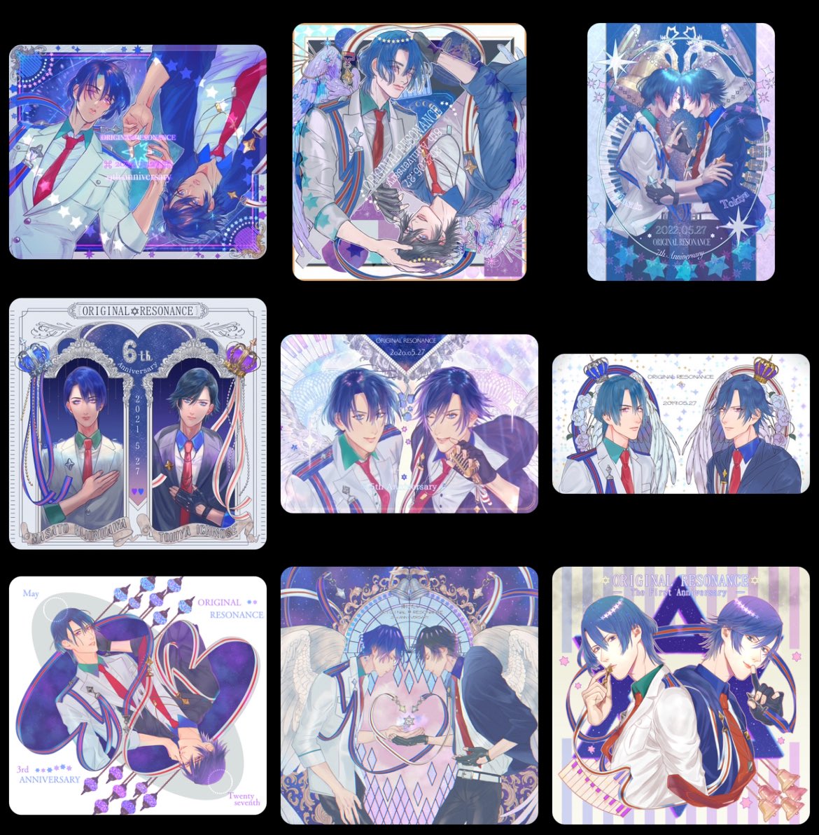 kohjiroo's tweet photo. ORIGINAL RESONANCE
10th Anniversary!!
💙🔔💜

聖川さま、一ノ瀬さんおめでとうございます。
これからもずっと最推しのお二人に捧げます。

オリレゾ祝い10回目。今年は1周年のリメイクでお祝い🥂3D LIVEでオリレゾ歌唱叶いますように！ https://t.co/8A2qKwXkTc