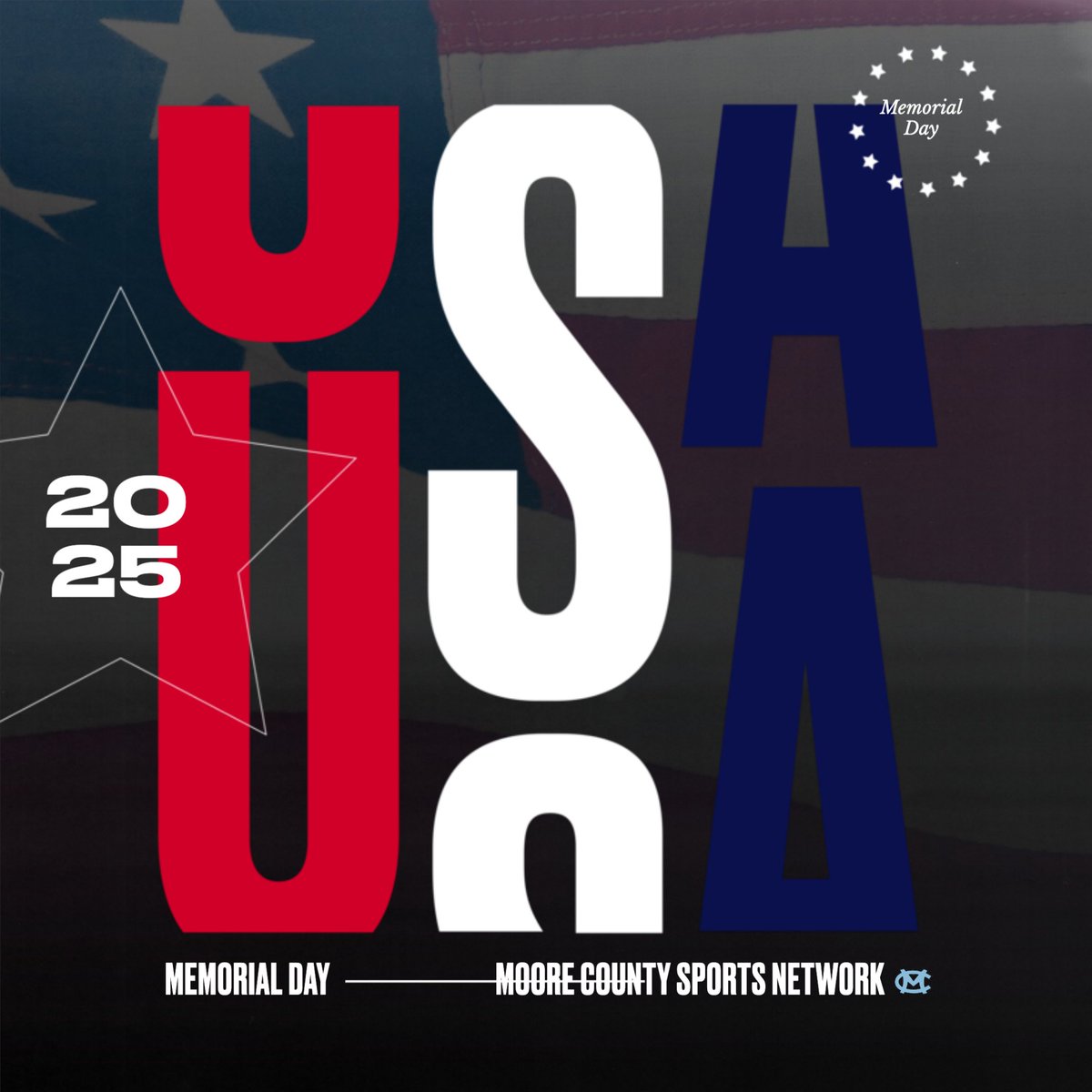 Today, the Moore County High School Sports Network remembers and honors the brave men and women who gave their lives for our country. Their sacrifice allows us to live free, play, compete, and cheer together. We will never forget. 🇺🇸