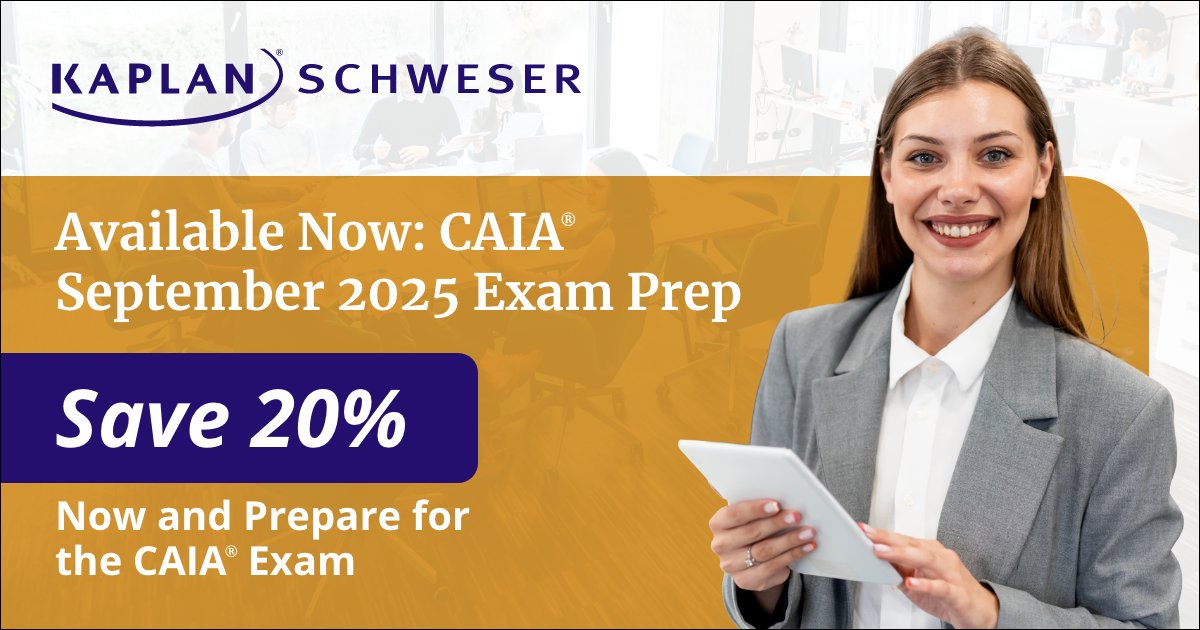 It's time to save on CAIA prep! Shop now to save 20% on prep for the September 2025 CAIA exam: bit.ly/4eTx46Q