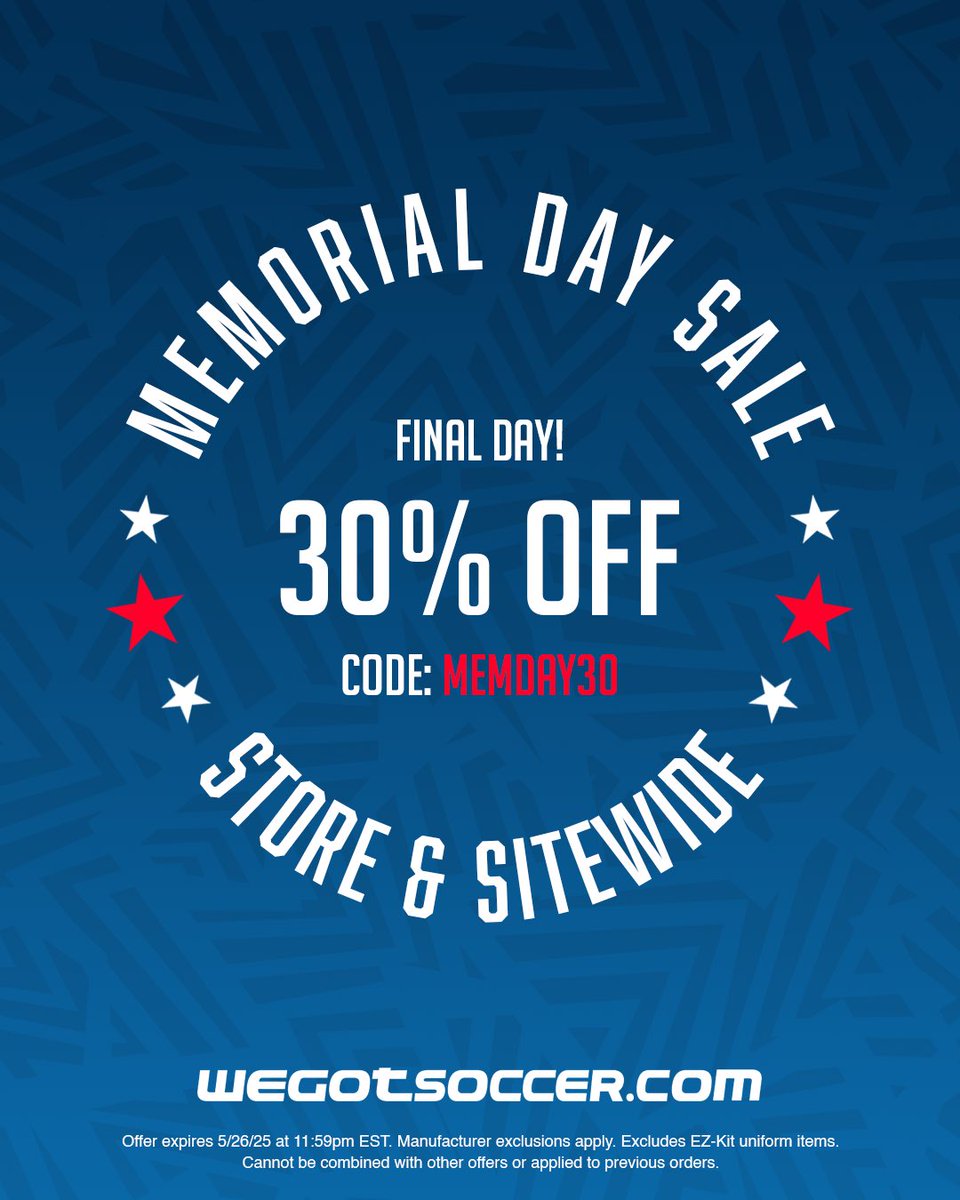 Final Call: Memorial Day Sale Ends Tonight 🚨 

30% off sitewide with code MEMDAY30 — don’t miss out.
Last chance to gear up and save big.

🔗 Link in bio