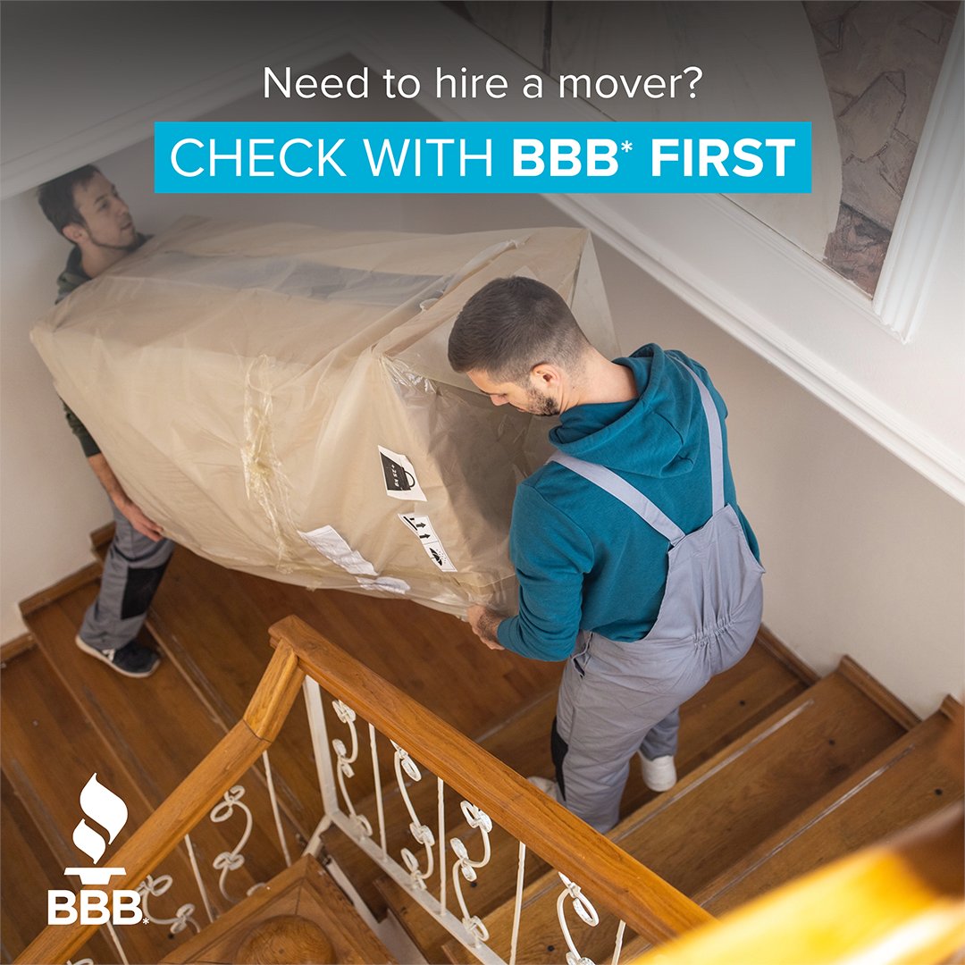 🚚  Need to hire a mover? BBB can help. 

Visit bbb.org/all/moving/mov… to learn more!