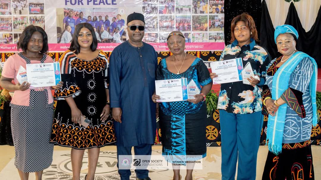 Celebrating Women’s Leadership in Mediation.

<a href="/Mohcam5/">Mohcam ( Mother of Hope Cameroon)</a> proudly honored three (3) exceptional women leaders from Mezam, Menchum &amp; Momo for their outstanding roles in peacebuilding &amp; community mediation.
Grateful to <a href="/OpenSociety/">Open Society Foundations</a> &amp; partners.
#WomenLead 
#Peacebuilding 
<a href="/Wopen25/">Women Peace Builders Network-WOPEN</a>