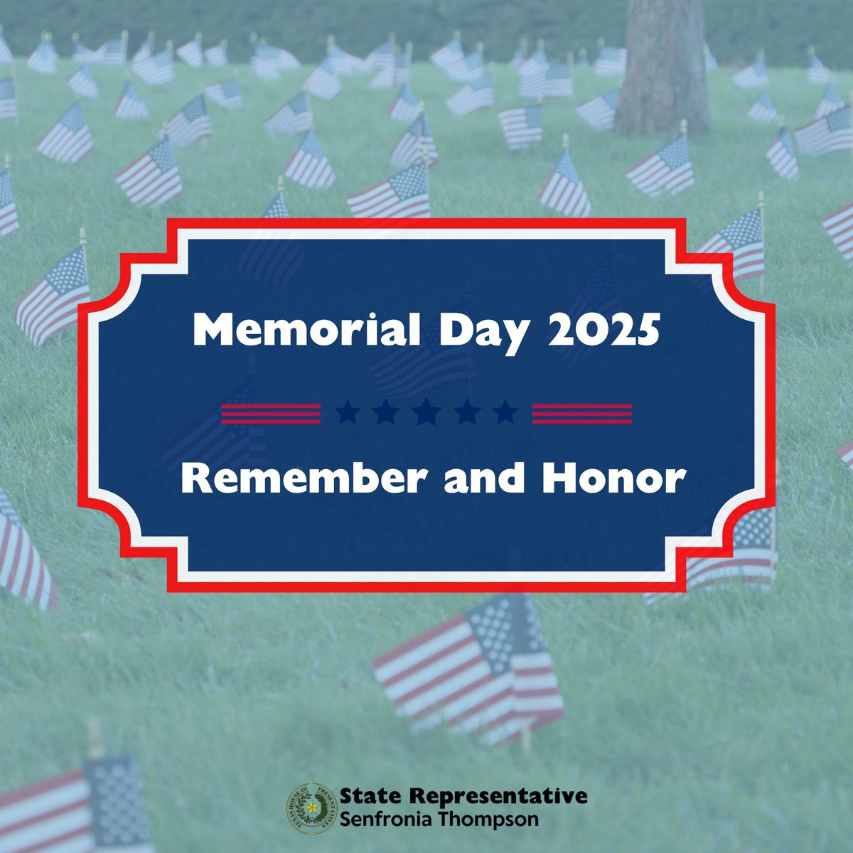 Today and every day, we remember and honor those who gave their lives for our nation. Thank you to the service members across Texas whose courage and sacrifice continue to protect our freedoms. #txlege