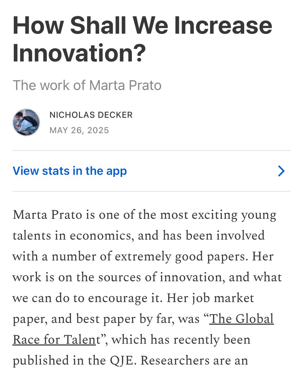 My latest blog post is on the work of <a href="/MartaPrato/">Marta Prato</a>, and how we can increase the rate of innovation. Read it all below!