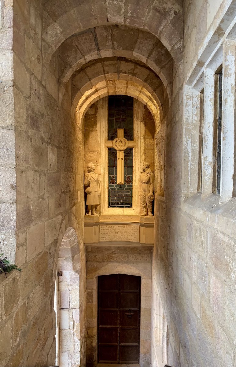 Inside beautiful Fountains Hall, Ripon, North Yorkshire, with Vyner family memorial to the two children they lost, aged just 18 and 19, in the Second World War.