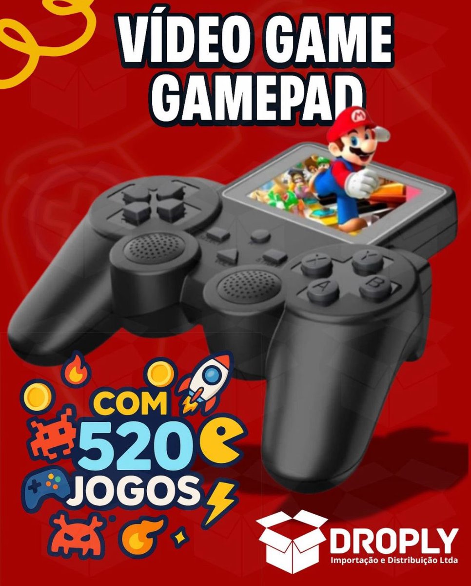Droplyshopbr's tweet photo. 🎮🔥 EXPERIMENTE O JOGO DE VERDADE!

Com o Video Gamepad, você leva sua jogabilidade a outro nível com precisão, conforto e muito mais emoção! 🕹️⚡

Entrega rápida com ARGO Fulfillment!
Varejo: https://t.co/DTIXbem47v
Atacado: https://t.co/pqIAAzmV9J

#jogos #supermario #droply https://t.co/VLnEZgHTdl
