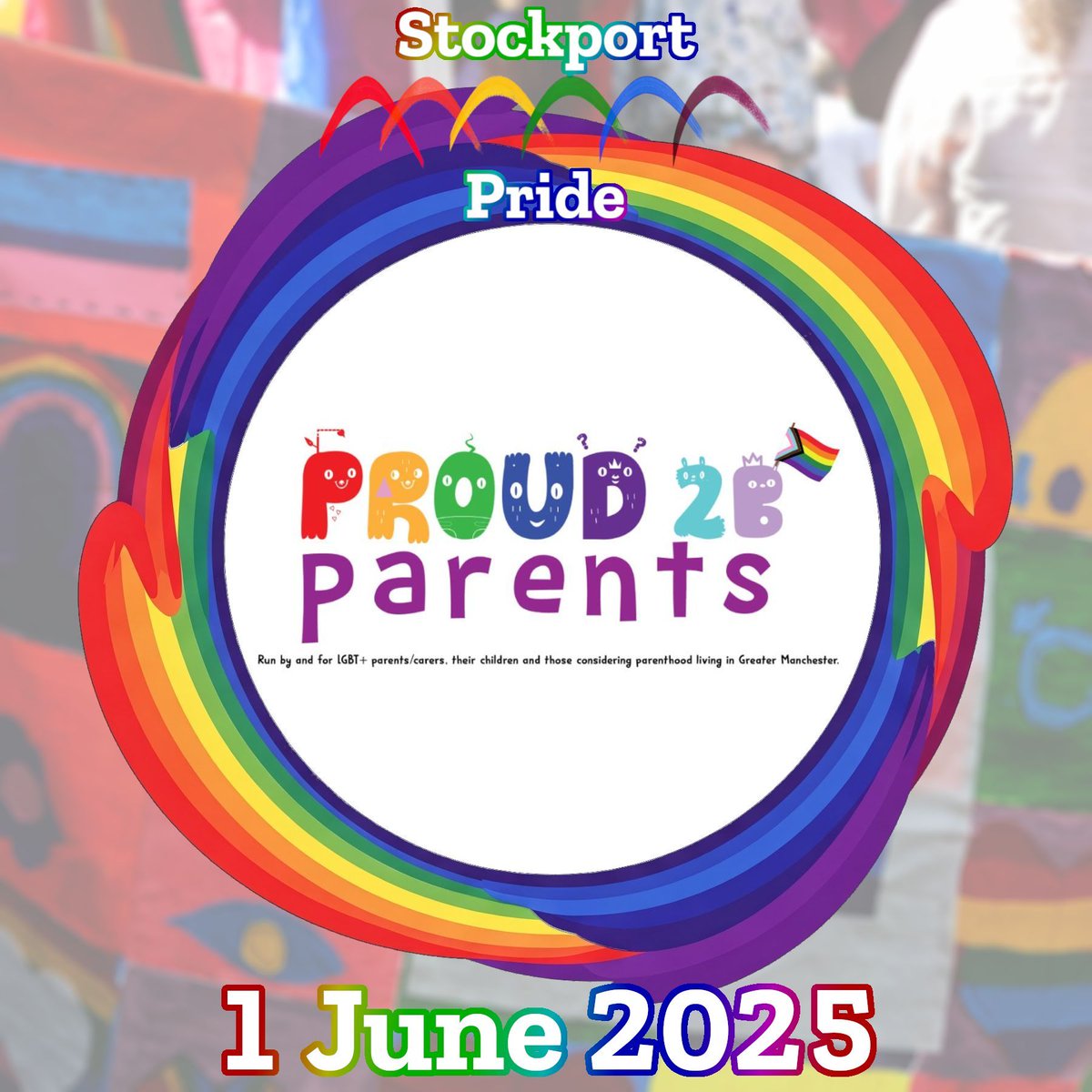 @proud2bparents is an organisation run by and for LGBT+ parents/ carers and their children. They will be hosting the Stockport Pride 2025 Family Space, allowing all families to celebrate Pride together. Families can join them from noon to 3:45pm inside Stockport Museum.