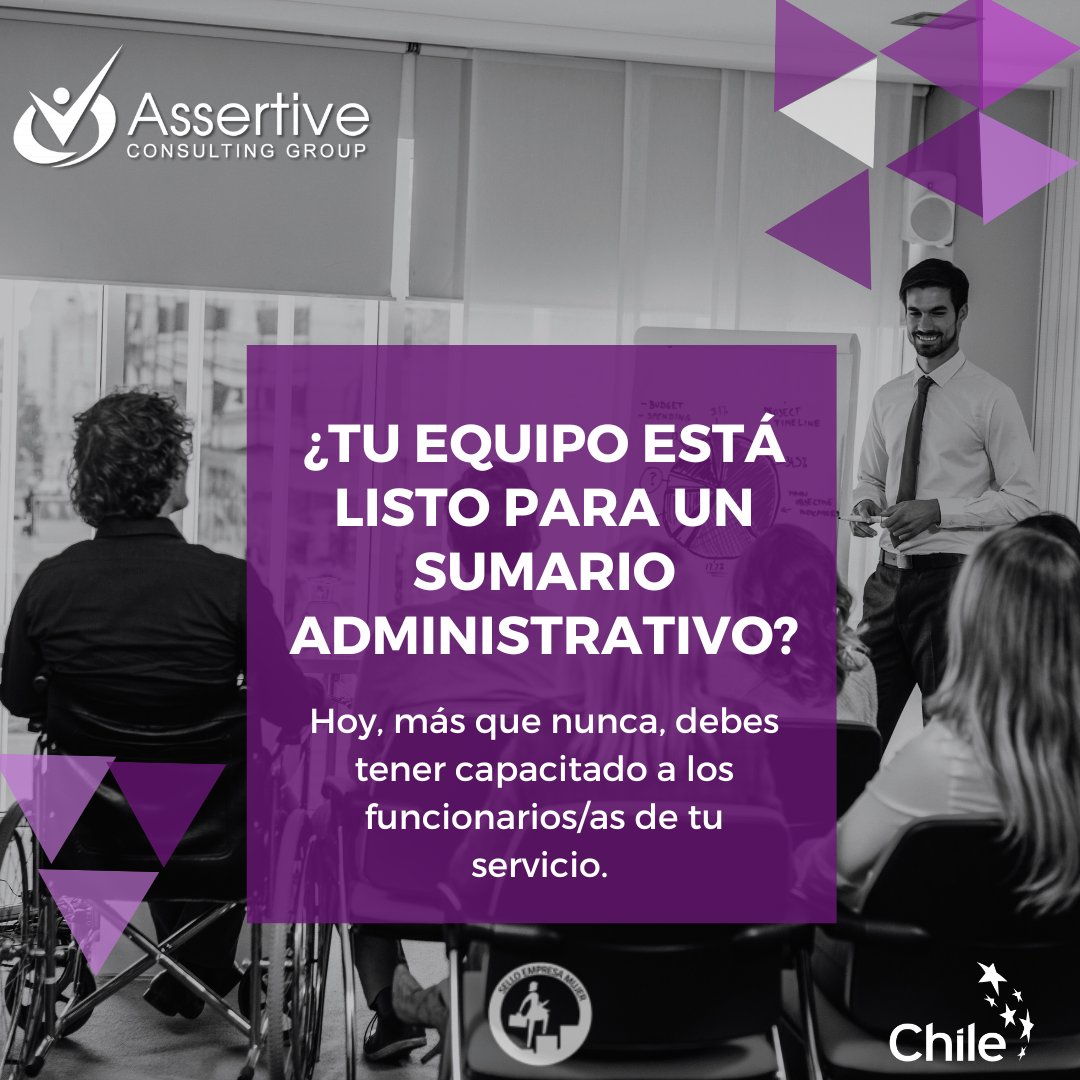 Assertive_CG's tweet image. 📢 ¿Preparados para un sumario administrativo?
Formación práctica en Estatuto Administrativo:
✔️ Instrucción correcta
✔️ Criterio jurídico
✔️ De denuncia a resolución
📩 contacto@assertive.cl
#GestiónPública #SumariosAdministrativos #AssertiveConsultingGroup
