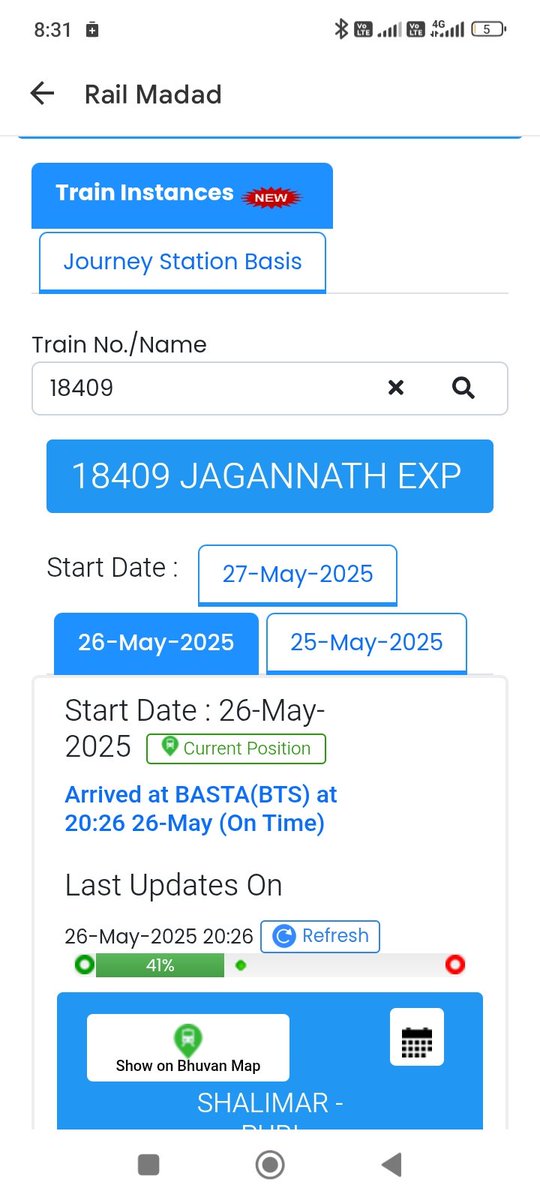 ArnabBajpai's tweet photo. @bhartiyrailways this says your train is half there, where the station enquiry says the train hasn't left the pickup station yet, and neither can they share any more information, the train was supposed to be here 90 mins back https://t.co/WX4RBLRS9C
