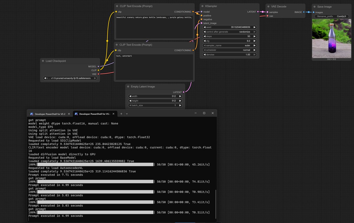 Getting ~70-80it/s on strix halo now! Used `python main.py --use-pytorch-cross-attention --gpu-only`

Thanks to kasper93 for the finding github.com/ROCm/TheRock/i… 

(default sd1.5 workflow)