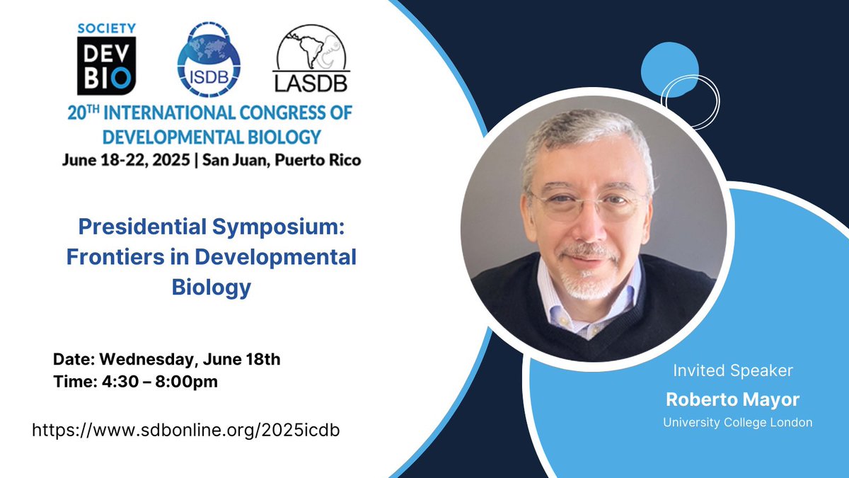 Society for Developmental Biology (@socdevbio) on Twitter photo Roberto Mayor <a href="/mayor_lab/">Roberto Mayor Lab</a>, invited speaker at the #ICDB2025, will talk about their work on the mechanical and cellular properties of the vertebrate neural crest cells using frogs as a model 🐸🧪 Roberto Mayor <a href="/mayor_lab/">Roberto Mayor Lab</a>, invited speaker at the #ICDB2025, will talk about their work on the mechanical and cellular properties of the vertebrate neural crest cells using frogs as a model 🐸🧪