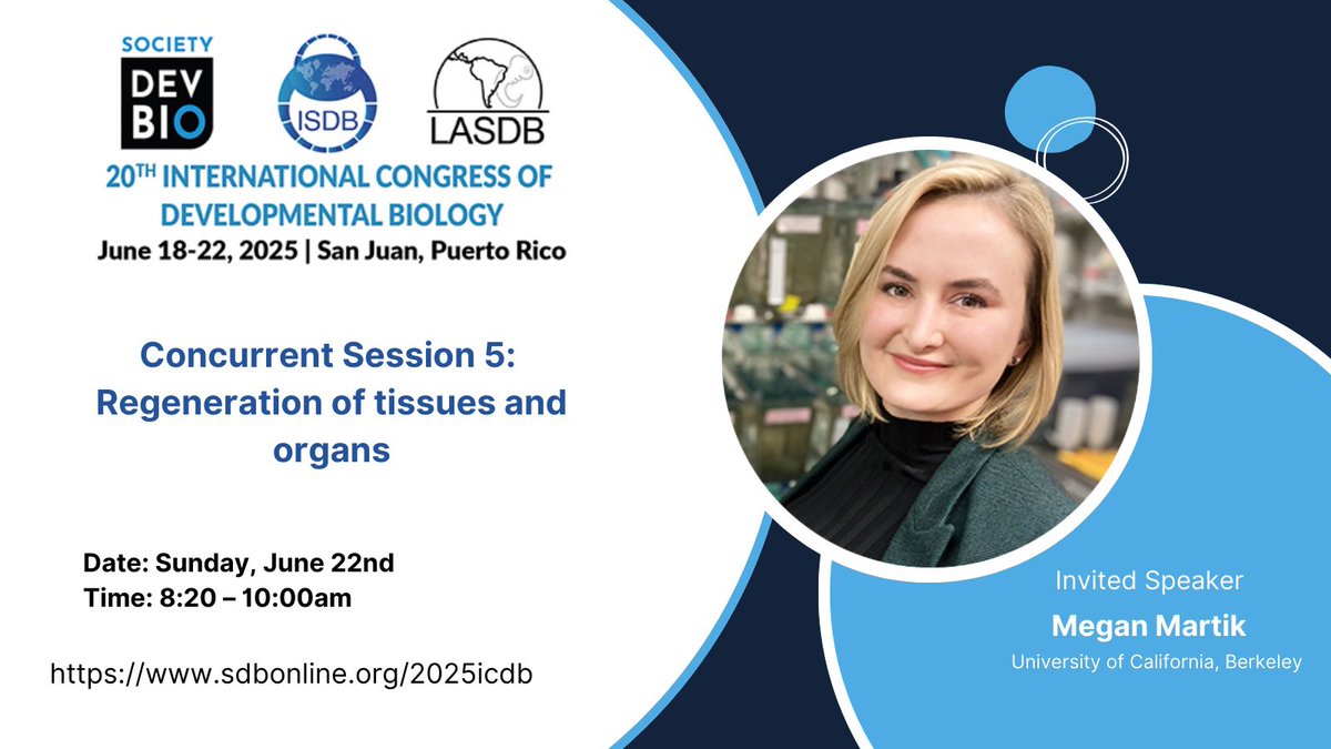 Society for Developmental Biology (@socdevbio) on Twitter photo Excited to welcome Megan Martik <a href="/MeganMartikPhD/">Megan Martik</a> as a speaker at #ICDB2025! Megan's work will take us on a ride alomg the gene regulatory networks that shape the neural crest in fish 🐟🧪 Excited to welcome Megan Martik <a href="/MeganMartikPhD/">Megan Martik</a> as a speaker at #ICDB2025! Megan's work will take us on a ride alomg the gene regulatory networks that shape the neural crest in fish 🐟🧪