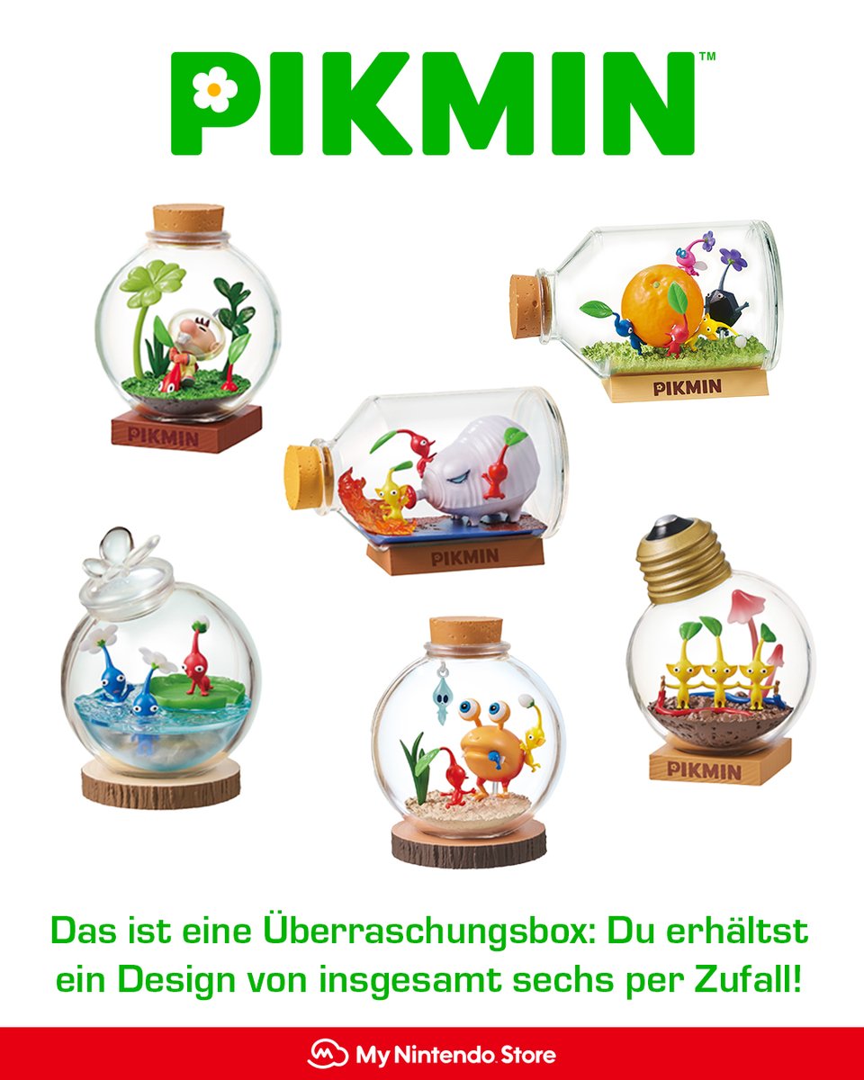 NintendoStoreDE's tweet image. Lass deine Verbundenheit zu #Pikmin mit dieser #Pikmin-Minifiguren-Terrarium-Kollektion aufblühen. 🌼
Jede Box enthält 1 von 6 Modellen und du erhältst ein Design von insgesamt sechs per Zufall.
🛒: ntdo.com/6012ff1Dk