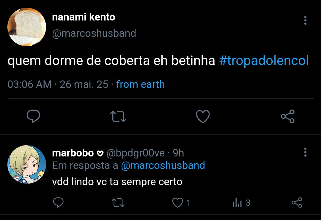 eu sonhei que o nanami fazia um tweet assim