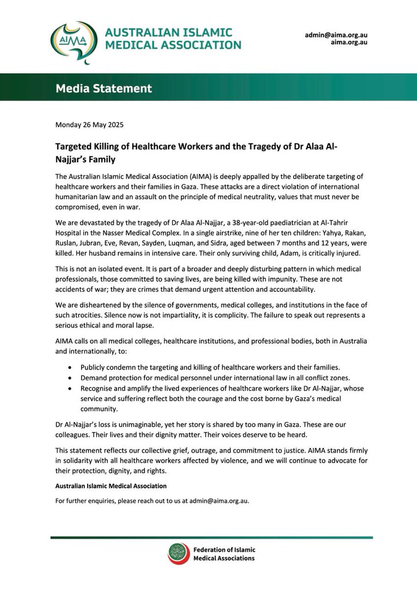 Australian Islamic Medical Association tweet media