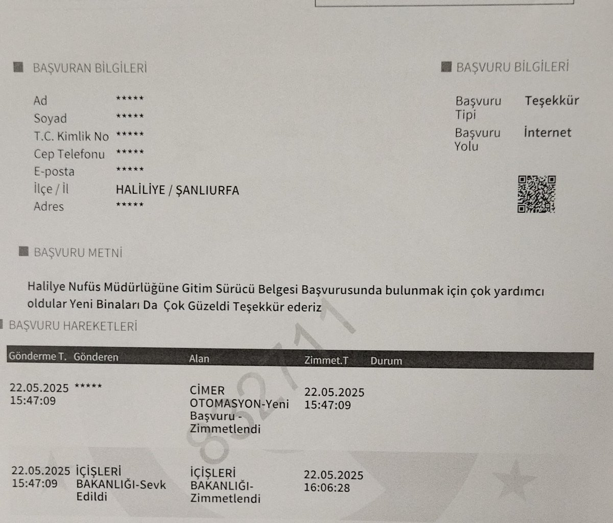 HaliliyeNufus's tweet photo. Vatandaşımızın memnuniyeti personelimizin moral ve motivasyonunu artırdı. İyi dilekleri için kendilerine teşekkür ederiz.
@TCNufus 
@UrfaValiligi 
@sanliurfanufus 
@haliliyegovtr 
@itasyapan
@hasansildak 
@mserkansahin 
@cengizg17 
@Bilalyetginx https://t.co/PGStNzH8Qe