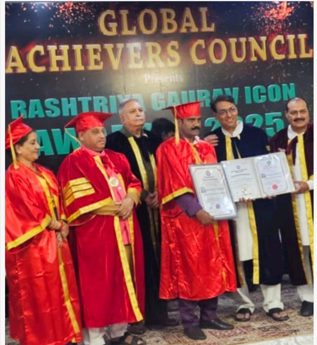 KdpTrs's tweet photo. Dat: 24-05-2025 Mr Kathuroju Durgaprasad happened giving this is Doctorate at new Delhi convocation. https://t.co/YApBxe1YPb