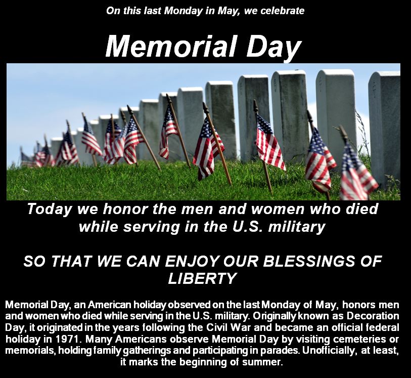 Thank you to those who gave the ultimate sacrifice to ensure we are free!