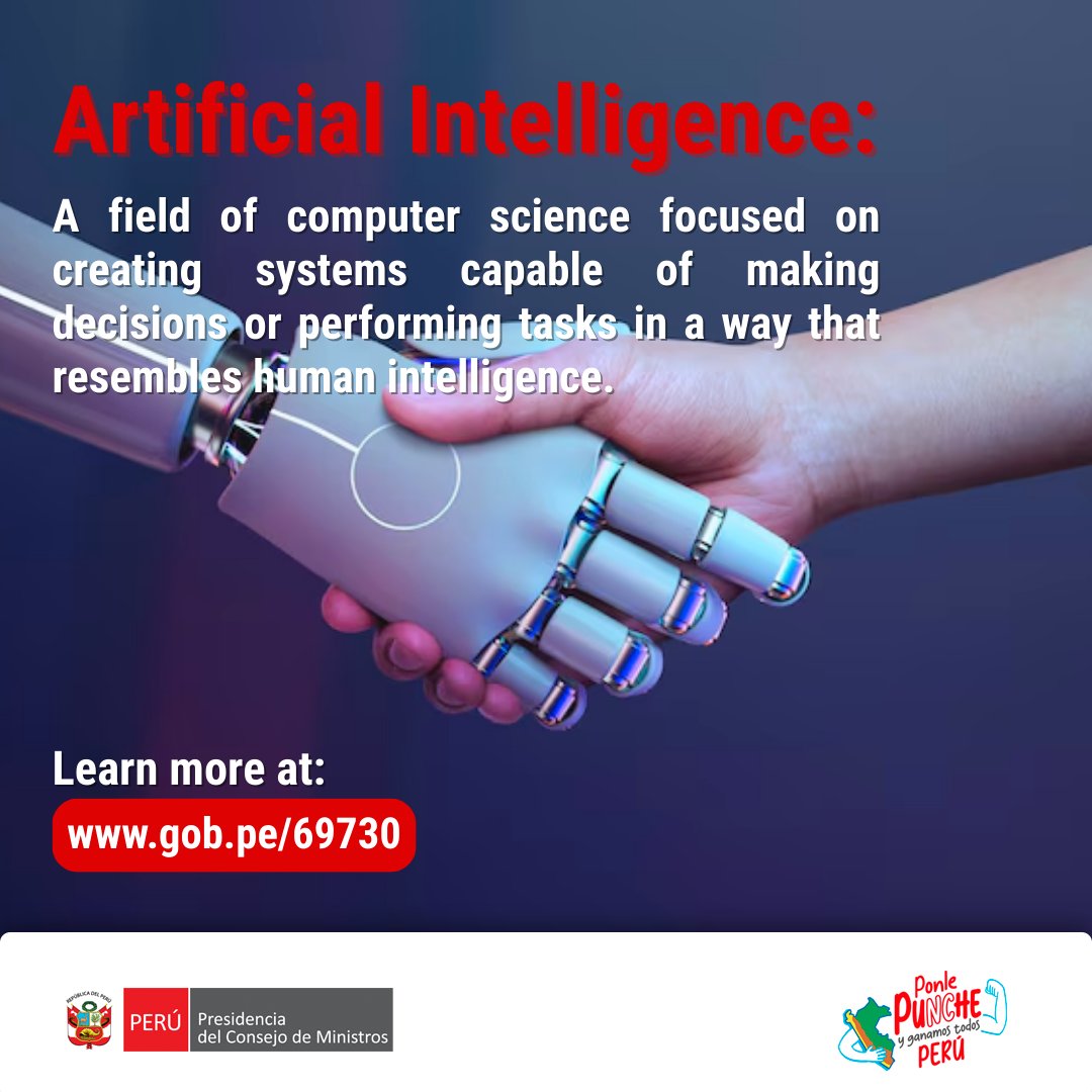 PeruPaisDigital's tweet photo. #SGTDInforms | 🤖 #ArtificialIntelligence is a field of computer science focused on creating systems capable of making decisions or performing tasks in a way that resembles human intelligence. To achieve this, it undergoes a training and learning process.
Learn more at 👉🏻 https://t.co/auD2PkYHr5
#DigitalTransformation