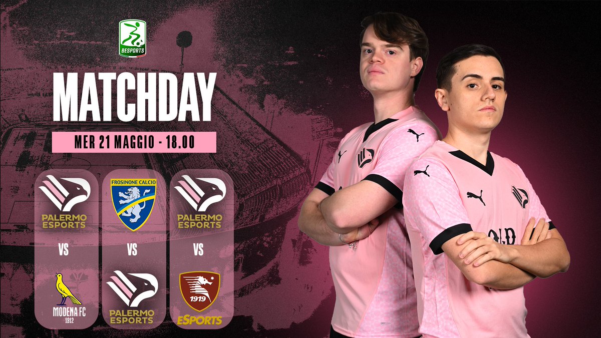 Palermo Esports (@palermoesports) on Twitter photo 🎮 Si chiude oggi la fase a gironi della BeSports 2025!
🆚 Modena FC
🆚 <a href="/Frosinone1928/">Frosinone Calcio</a>
🆚 <a href="/OfficialUSS1919/">US Salernitana 1919</a>
📺 Prima partita live su: twitch.tv/gabboshh_98
📺 Le altre, live su: twitch.tv/king_esport
#siamoaquile 🦅
#BeSports #LNPB #KingEsport #EAFC25 🎮 Si chiude oggi la fase a gironi della BeSports 2025!
🆚 Modena FC
🆚 <a href="/Frosinone1928/">Frosinone Calcio</a>
🆚 <a href="/OfficialUSS1919/">US Salernitana 1919</a>
📺 Prima partita live su: twitch.tv/gabboshh_98
📺 Le altre, live su: twitch.tv/king_esport
#siamoaquile 🦅
#BeSports #LNPB #KingEsport #EAFC25