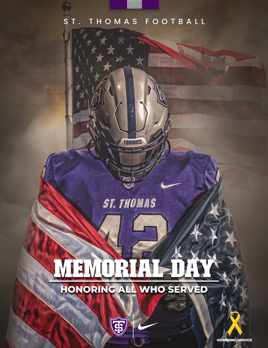St. Thomas Football (@ust_football) on Twitter photo 🇺🇸 Happy #MemorialDay2025 🇺🇸
Honoring all who served; 🙏 Grateful & Proud
<a href="/USArmy/">U.S. Army</a>
<a href="/USNavy/">U.S. Navy</a>
<a href="/usairforce/">U.S. Air Force</a>
<a href="/USMC/">U.S. Marines</a>
<a href="/USCG/">U.S. Coast Guard</a>
<a href="/SpaceForceDoD/">United States Space Force</a>
#Passion26 • <a href="/UofStThomasMN/">University of St. Thomas</a> 🔴⚪️🔵 🇺🇸 Happy #MemorialDay2025 🇺🇸
Honoring all who served; 🙏 Grateful & Proud
<a href="/USArmy/">U.S. Army</a>
<a href="/USNavy/">U.S. Navy</a>
<a href="/usairforce/">U.S. Air Force</a>
<a href="/USMC/">U.S. Marines</a>
<a href="/USCG/">U.S. Coast Guard</a>
<a href="/SpaceForceDoD/">United States Space Force</a>
#Passion26 • <a href="/UofStThomasMN/">University of St. Thomas</a> 🔴⚪️🔵