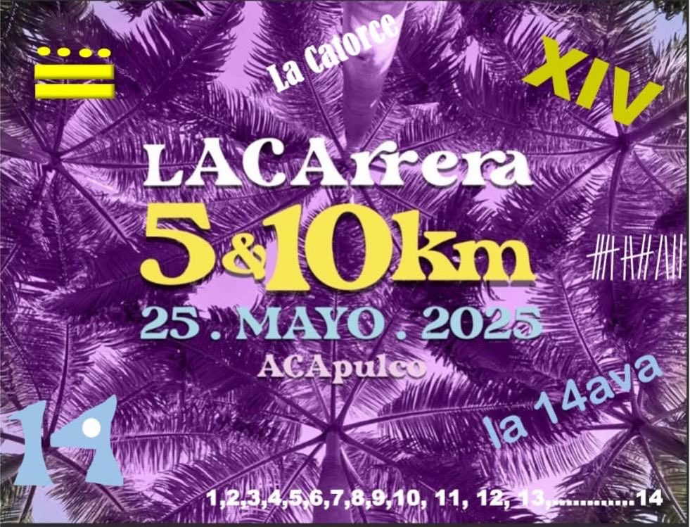 ¡Corre por Acapulco! 🏃‍♂️ 

Este 25 de mayo se celebra la 14ª edición de LACArrera, con recorridos de 5 y 10 km en un ambiente único entre palmeras y mar.

¡Súmate a este gran evento deportivo que impulsa el turismo y la salud!

#Acapulco #LACArrera2025