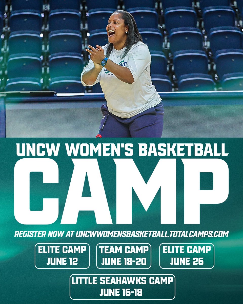 📢 HS Hoopers! Experience D1 exposure &amp; compete

🏀 Elite Camp – June 12 &amp; 26 
🏆 Team Camp – June 18–20 (Overnight)

Train. Compete. Explore campus. Explore Wilmington 🌊

JV, Varsity &amp; AAU teams welcome!

Register: bit.ly/4kclN4p

#OurBeachIsBetter #basketballcamp