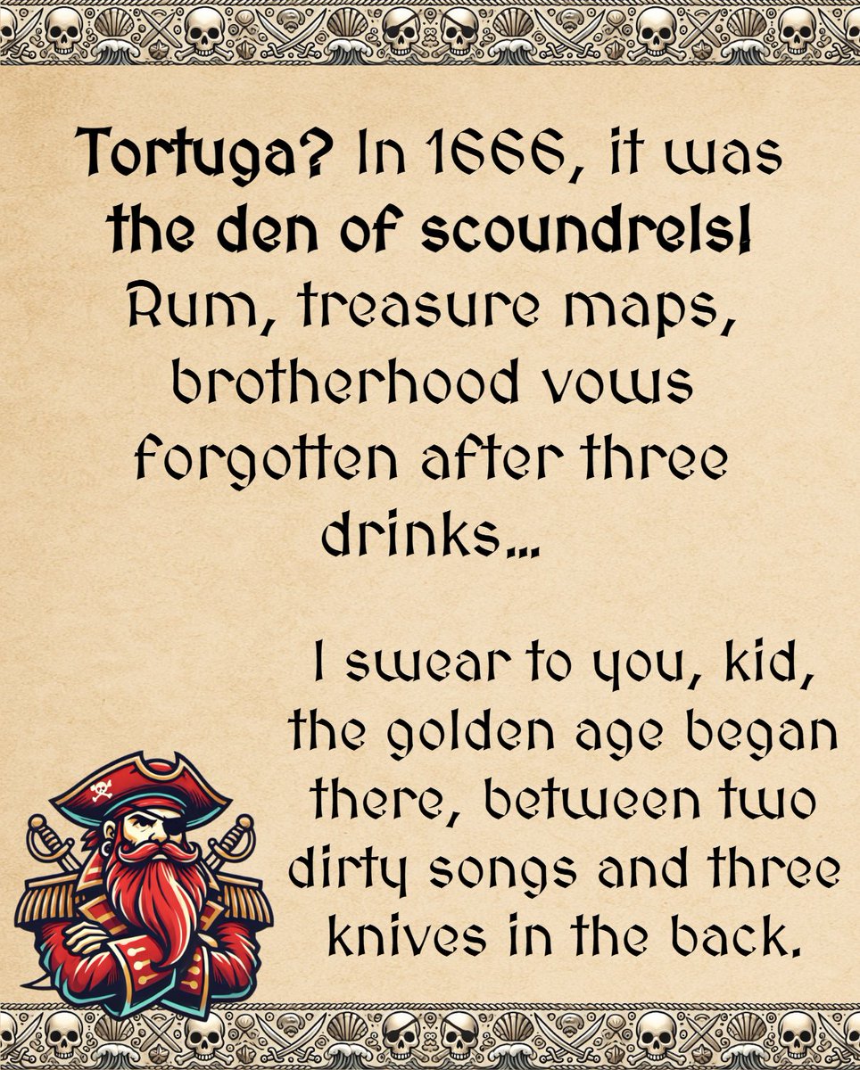 roll_and_write's tweet photo. Where It All Begins
1666 is more than a date.
It’s a turning point.
A spark.
Black flags are no longer rumors—
They’re floating kingdoms.
#HistoricAdventure #PirateKingdoms #MaritimeHistory #rollnwrite https://t.co/o2uaEBoQYs