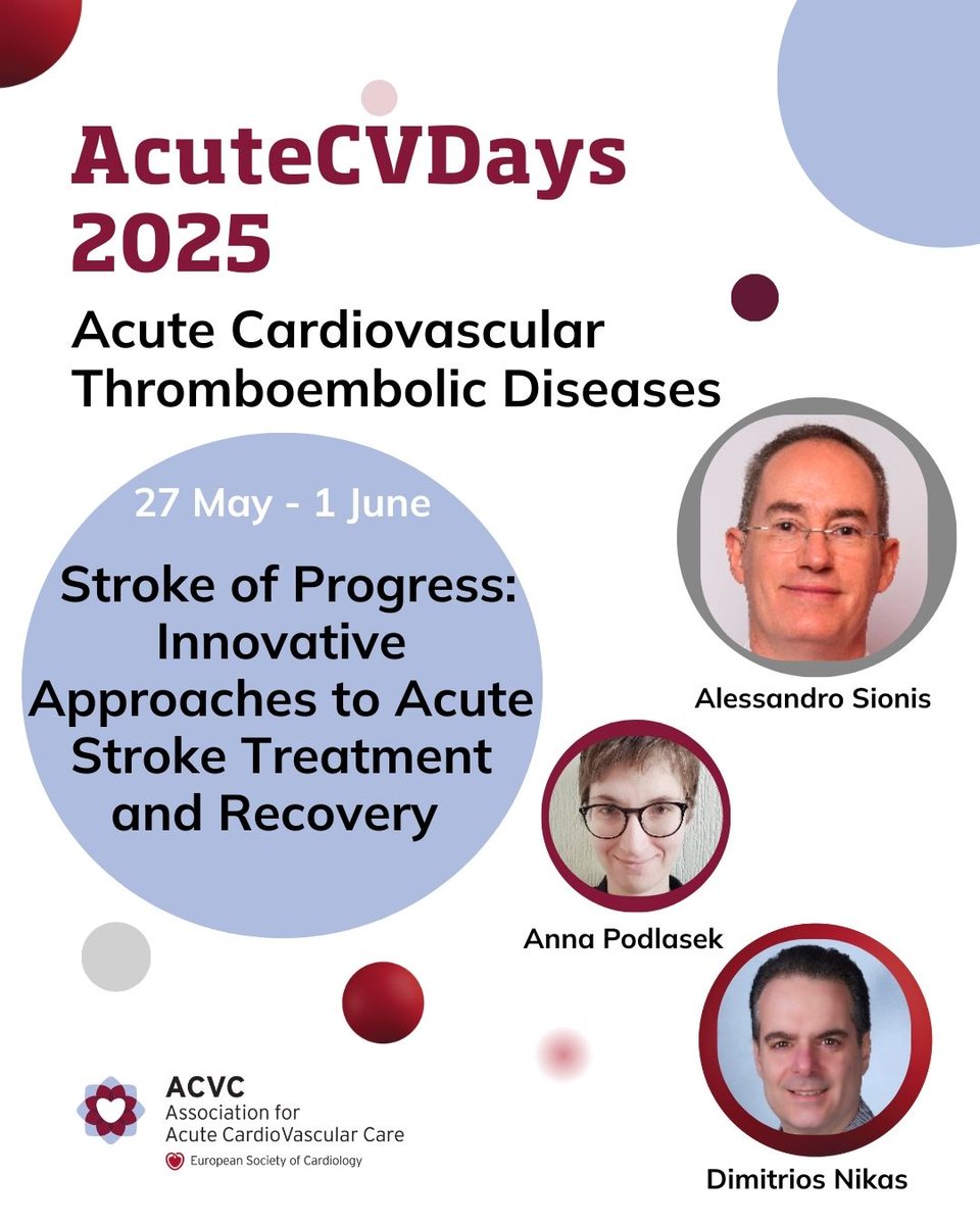 ACVCPresident (@acvcpresident) on Twitter photo Last week of #AcuteCVDays
Last chance to look into resources you missed
This week topic #ESCStroke <a href="/sionis_a/">Alessandro Sionis</a>
<a href="/ESCStrokeChair/">ESC Council on Stroke Chairperson</a> <a href="/JacopoImberti/">Jacopo Imberti</a>
escardio.org/Sub-specialty-…
<a href="/drmilicaa/">Milica Aleksic</a> <a href="/CVandenbriele/">Christophe Vandenbriele</a> <a href="/franciscojlk/">Dr. Chacón-Lozsán F .'.</a> <a href="/rafavidalperez/">rafavidalperez</a> <a href="/JordiBaneras/">Jordi Bañeras</a> <a href="/escardio/">European Society of Cardiology</a> <a href="/StratinakiMaria/">Maria Stratinaki</a> Last week of #AcuteCVDays
Last chance to look into resources you missed
This week topic #ESCStroke <a href="/sionis_a/">Alessandro Sionis</a>
<a href="/ESCStrokeChair/">ESC Council on Stroke Chairperson</a> <a href="/JacopoImberti/">Jacopo Imberti</a>
escardio.org/Sub-specialty-…
<a href="/drmilicaa/">Milica Aleksic</a> <a href="/CVandenbriele/">Christophe Vandenbriele</a> <a href="/franciscojlk/">Dr. Chacón-Lozsán F .'.</a> <a href="/rafavidalperez/">rafavidalperez</a> <a href="/JordiBaneras/">Jordi Bañeras</a> <a href="/escardio/">European Society of Cardiology</a> <a href="/StratinakiMaria/">Maria Stratinaki</a>