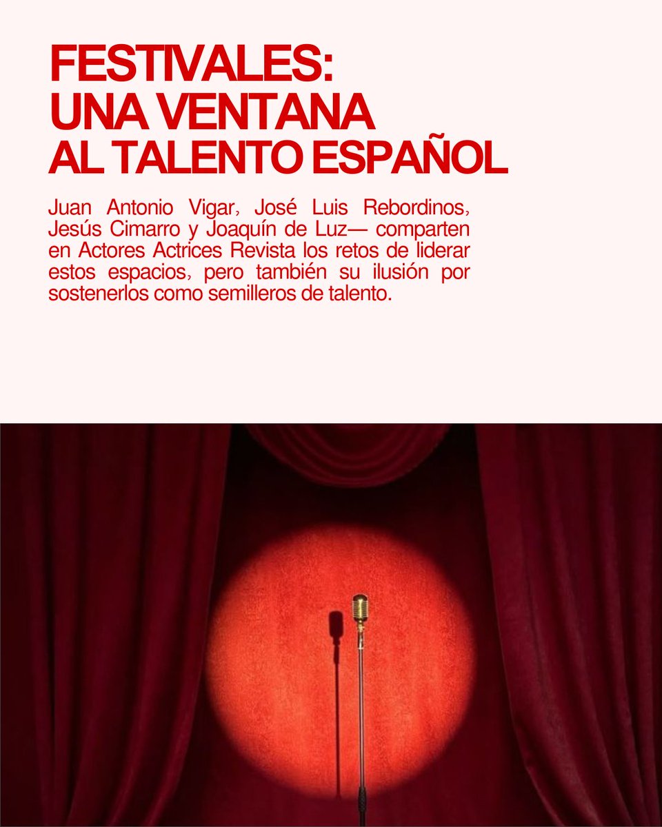uniondeactores's tweet image. Festivales: una ventana al talento español. Los altavoces de nuestros intérpretes de cine y de teatro.
Ver actoresactricesrevista.com/festivales-una…
#ActoresActricesRevista