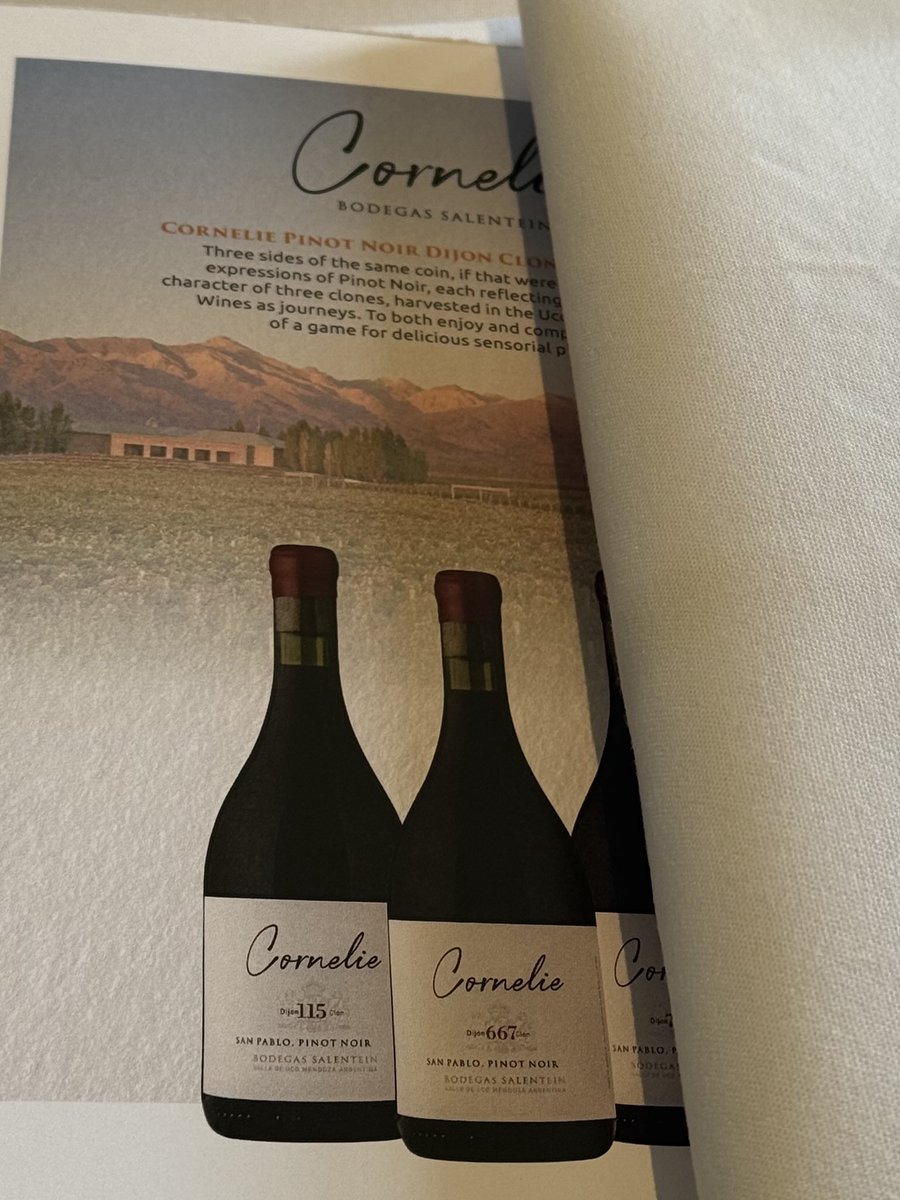 CruOrc's tweet photo. Today I attended the launch of the newest wine ⁦@BodegaSalentein⁩; #Cornelie Pinot Noir made in San Pablo vineyards in the Uco Valley, 3 different wines from clones Dijon 667, 115 and 777; Impressive! Thanks ⁦@lgSalentein⁩ 

#PinotNoir #Argentina #Mendoza #Salentein https://t.co/nPrcLLAVnw