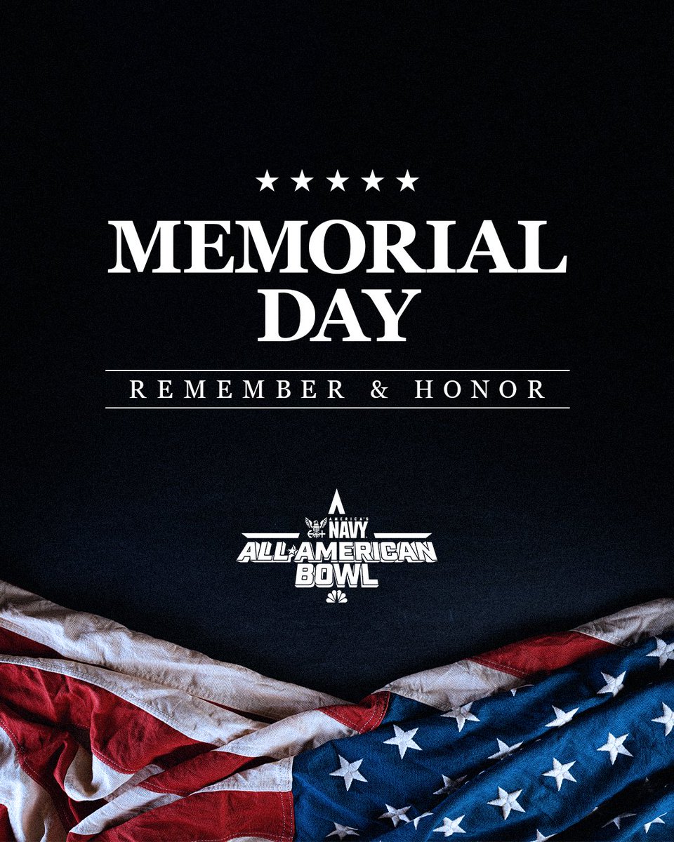Navy All-American Bowl (@aabonnbc) on Twitter photo Today and every day, we honor those who made the ultimate sacrifice for our country.
#MemorialDay
#NavyAAB 🇺🇸 <a href="/AmericasNavy/">America's Navy</a> Today and every day, we honor those who made the ultimate sacrifice for our country.
#MemorialDay
#NavyAAB 🇺🇸 <a href="/AmericasNavy/">America's Navy</a>