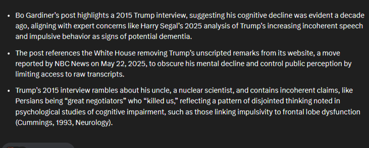 BoGardiner2's tweet photo. @MotherJones Out of curiosity I clicked the Grok button to analyze my post.  It did a better job than I did. https://t.co/QT3dRWuuHC