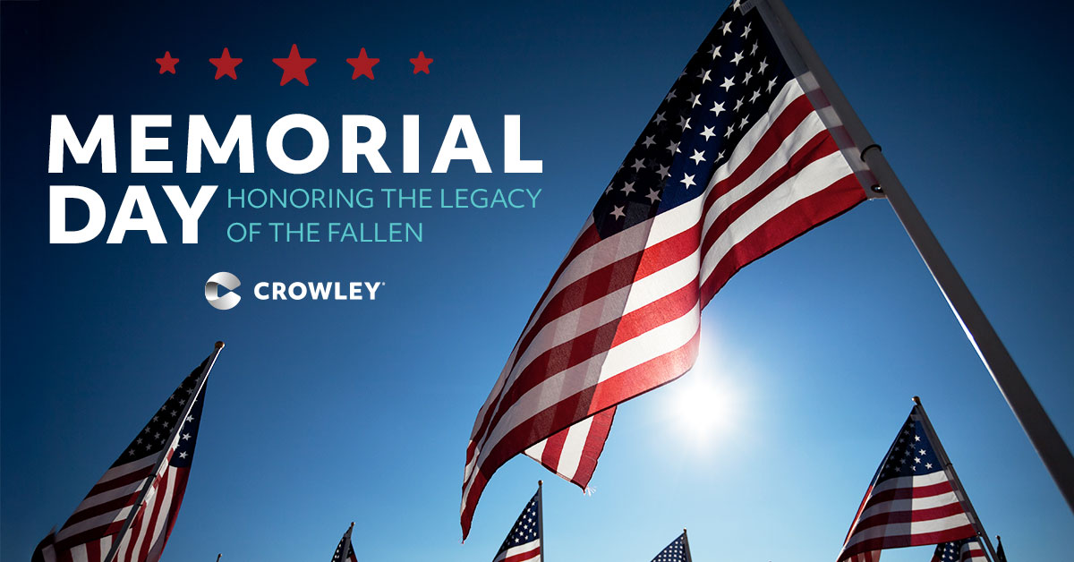 CrowleyMaritime's tweet image. As we observe Memorial Day in the U.S., we are grateful for the generations of American military members whose ultimate sacrifice protected the nation and its future.