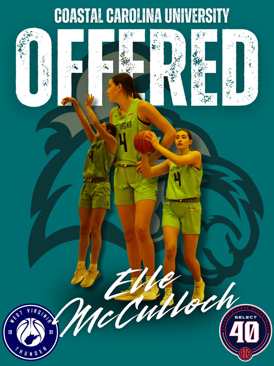 West Virginia Thunder S40 17U (Perry) (@wvthunders4017u) on Twitter photo Elle McCulloch’26 ( <a href="/elle_mcculloch/">Elle McCulloch</a> ) has picked up an offer from Coastal Carolina University!
#WVThunderFam | ⚡️⚡️ Elle McCulloch’26 ( <a href="/elle_mcculloch/">Elle McCulloch</a> ) has picked up an offer from Coastal Carolina University!
#WVThunderFam | ⚡️⚡️