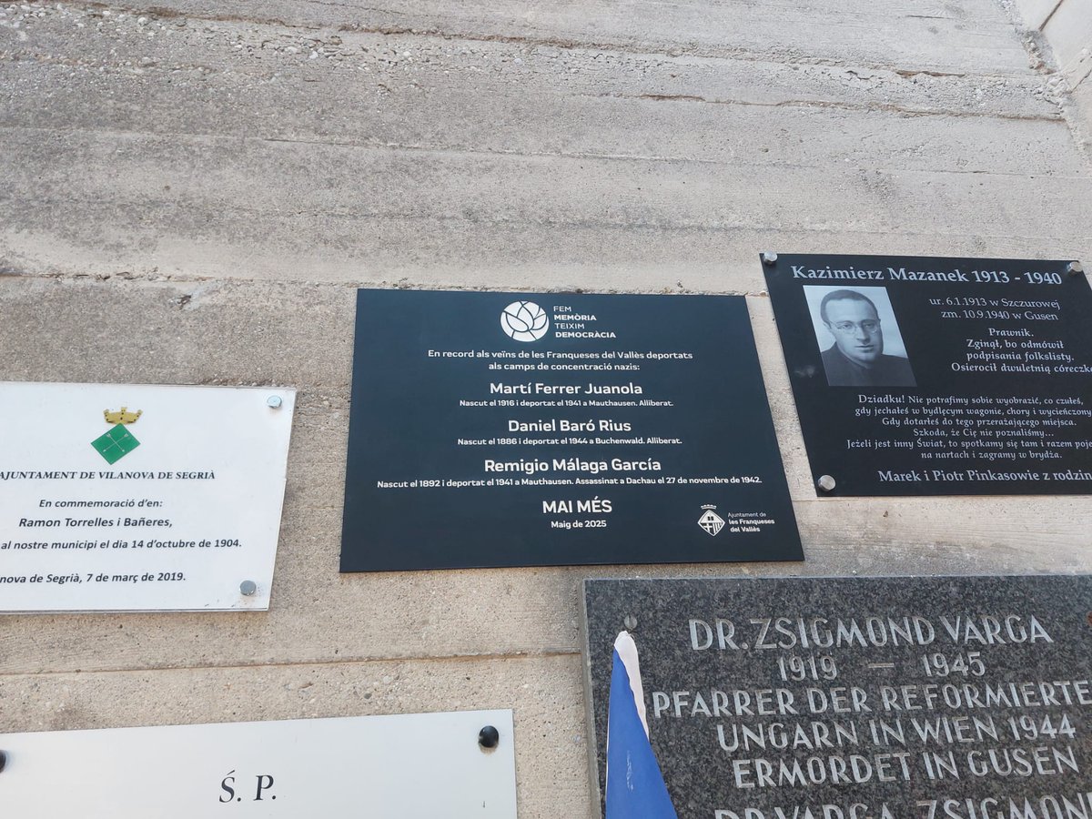 💭 I demà continua el Maig de Memòria.

👉 A partir de les 18 h, a la Sala de Plens de l'Ajuntament, presentació del llibre "Vides estroncades: Les Franqueses del Vallès (1936-1939)" de Joan Garriga Andreu.

🔻 Fa unes setmanes, els retíem homenatge a Mauthausen.